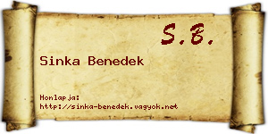 Sinka Benedek névjegykártya