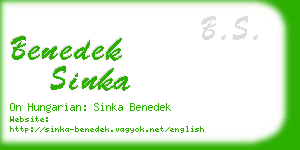 benedek sinka business card